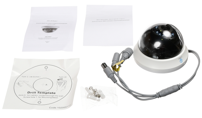 4. (O`ZERO) Видеокамера AC-D21 (3,6) внутренняя купольная