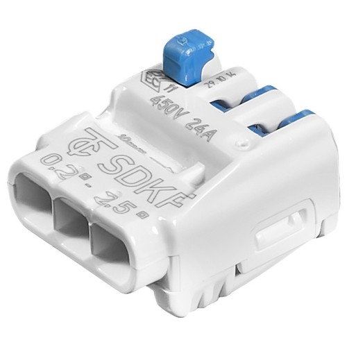 5. (ПромРукав) Клемма универсальная строительно-монтажная SDKF 3 Tridonic 3х0,2-2,5 мм2 (75 шт./уп.)