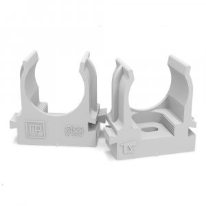 1. (ПромРукав) Крепеж-клипса для труб АБС-пластик 25 мм (100шт/1000шт уп/кор)