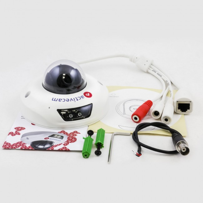 4. (ActiveCam) Видеокамера AC-D4101IR1 (2.8) мини-купольная уличная вандалозащищенная